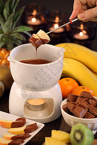 巧克力甜点奇异果火锅橙子烹饪美食派对香蕉白色食物小吃图片