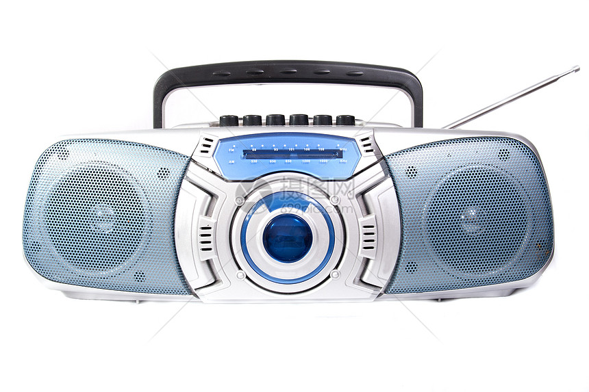 磁带播放器玩家音箱音乐立体声电子录音机白色娱乐塑料扬声器图片