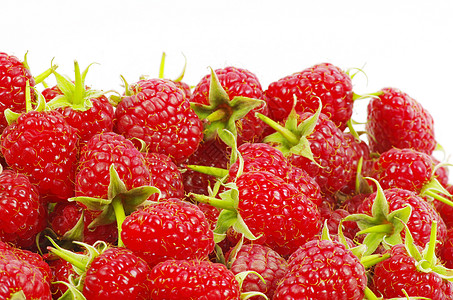 树莓草莓绿色甜点覆盆子白色活力叶子食物饮食水果养分图片