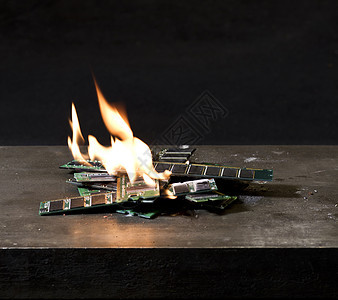 燃烧内存计算机文件木板存储器硬件卡片电子电路电子绿色处理器图片