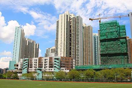 白天在香港市中心住房天空蓝色住宅城市晴天景观市中心土地家庭图片