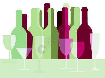 酒瓶和葡萄酒杯派对餐厅酒精标签酒吧玻璃草稿酒杯瓶子菜单图片