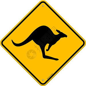 袋鼠标志控制板国家荒野信号路标插图驾驶危险动物交通图片