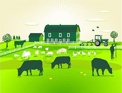 绿农场奶制品绿色生物农业动物土地反刍动物配种农家草地图片