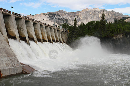 水电水坝溢流活力水库涡轮力量变电站溢洪道电气发电机电力图片