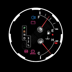 汽车车车仪表板插图数字力量工具测量黑色车速速度拨号仪表图片