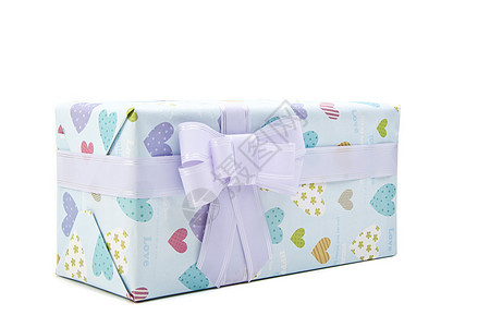 礼品盒长方形展示白色紫色蓝色念日礼物纸板丝带空白图片