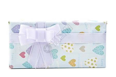 礼品盒紫色礼物展示蓝色长方形生日纸板空白丝带材料图片
