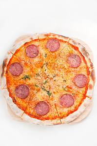 意大利原薄薄壳辣椒皮披萨午餐食物脆皮红色营养小吃绿色白色蔬菜美食图片