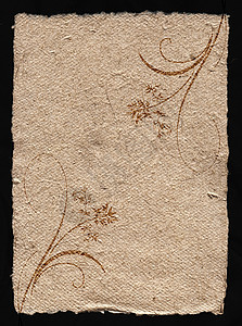 黑色背景的旧古老涂鸦和设计图案黄色棕色亚麻帆布纤维纹理褐色材料衣服麻袋图片
