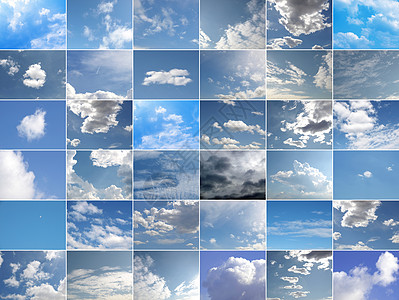 蓝色天空拼贴图云景风暴拼贴画天气白色背景图片