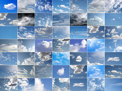 蓝色天空拼贴图拼贴画天气云景白色风暴背景图片