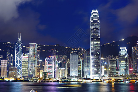 晚上在香港城市天空商业金融建筑假期经济顶峰港口玻璃图片