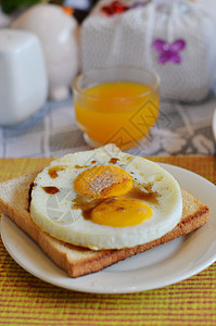 早餐蔬菜午餐美食食物油炸橙子盘子面包营养橙汁图片