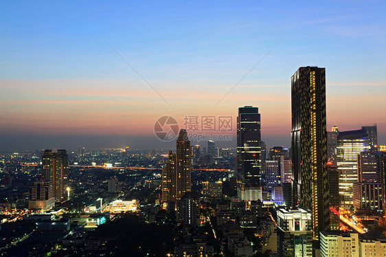 曼谷天线城市风景阳台交通公共汽车景观市中心首都天空办公室摩天大楼世界图片