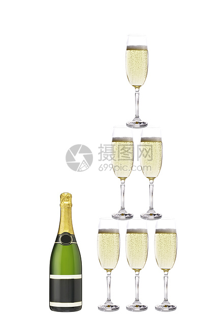 香槟酒瓶玻璃刀具庆典魅力反射金子气体瓶子甜点杯子食物图片