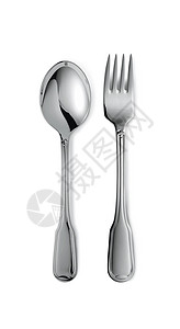 白上隔离的叉子和勺子线条牙齿宏观午餐菜单金属餐厅桌子早餐晚餐图片