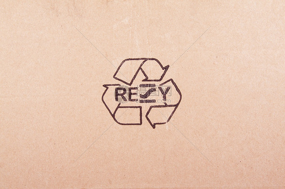 撕出带有回收符号的纸板碎片材料零售棕色产品瓦楞脊状白色纸盒生态肋骨图片