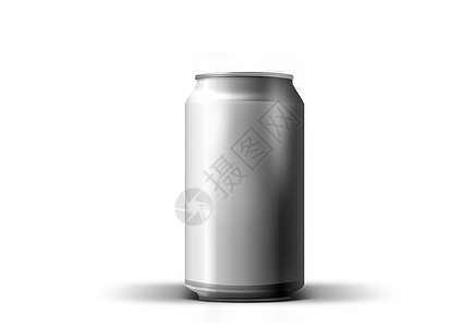 铝饮料罐金属长方形灰色包装苏打罐装偏长空白回收液体背景图片