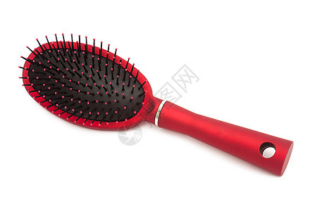 头发笔呵护工具化妆品红色女性化梳子刷子背景图片