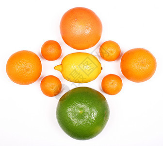白底孤立的柑橘水果橙子柚子甜点香橼几何学热带饮食食物团体小吃图片