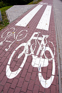 循环路标 自行车专用车道交通通道图片