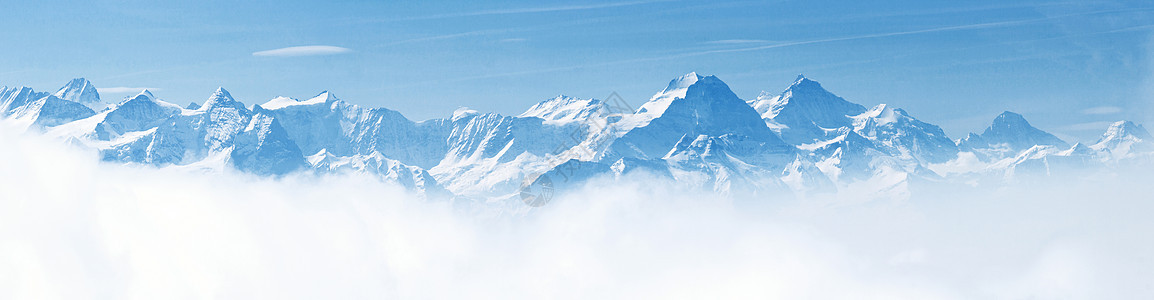 雪山景观阿尔卑斯山全景图片