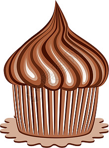 矢量巧克力蛋糕插图幸福糖果漩涡烹饪生日庆典白色甜点食物背景图片