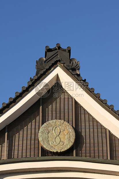 日式屋顶蓝色神道天空文化市中心建筑神社木头寺庙艺术图片