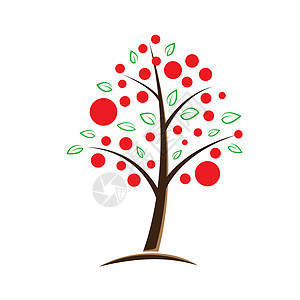 苹果树符号插图背景图片