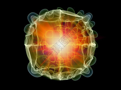 纳米技术烟雾孢子墙纸橙子黄色辉光粒子几何学图片