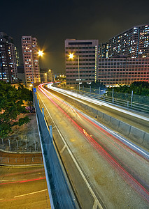 桥和城的夜间商业天际立交桥城市建筑广告牌住宅市中心交通夜生活图片