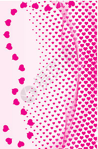 向量中valentines心脏半硝酸海浪波浪状庆祝粉色背景图片