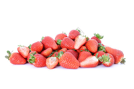 草莓水果营养食物维生素饮食白色健康背景图片