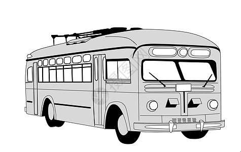 白色背景的电车总线光影电机风格轿跑车草图夹子兜帽汽车玻璃绘画艺术品图片