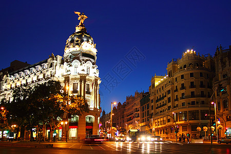 马德里夜市Alcala和Gran Via街图片