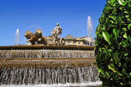 Cibeles雕像 在的马德里喷泉大道景观建筑学正方形首都观光广场城市字体天空图片