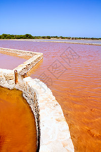 盐盐制盐厂红水商业地形旅行蓝色传统地平线盐水场地场景天空图片