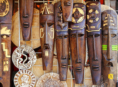 木制印度面罩手工艺品历史日历传统仪式工艺文化艺术古董手工宗教图片