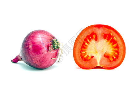 红洋葱半切番茄健康饮食蔬菜图片