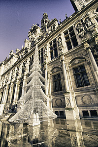 冬季巴黎建筑图Paris全景城市首都房子商业日落文化天线景观街道图片