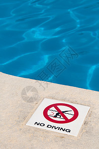 没有潜水标志圆圈指导游泳红色白色法律警告泳池运动圆形图片
