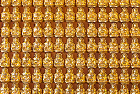数以百计的黄金布达雕像背景祝福寺庙金子雕塑精神智慧信仰旅行艺术上帝图片