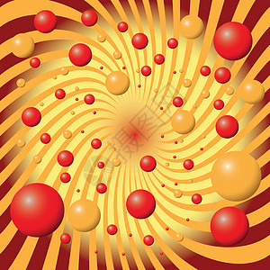 红球和黄球的抽象背景图片