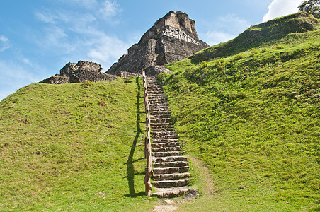 伯利兹的遗迹宗教考古学石头地标楼梯废墟历史纪念碑旅游图片