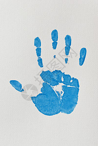 蓝手印烙印插图棕榈右手手指墨水蓝色打印位图橙子图片