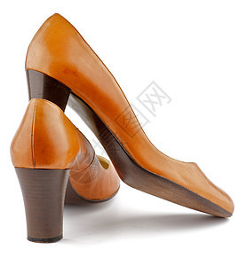 金姜红色女鞋白色皮革鞋类高跟鞋脚跟奢华女性棕色魅力齿轮图片