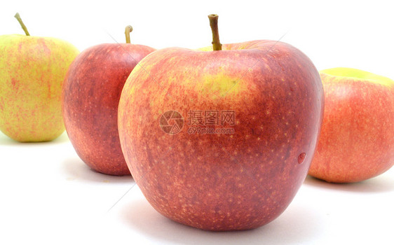 新鲜苹果阴影红色黄色饮食食物图片