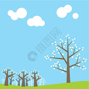 弹跳卡插图天空美丽生长绿色阳光蓝色环境叶子季节图片