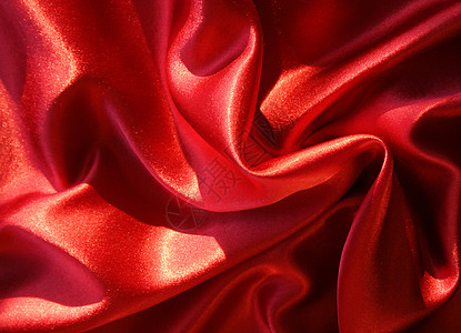 红色丝绸曲线柔软的高清图片